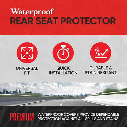 Motor Trend Front & Rear Car Seat Covers Full Set - Gray Cloth Bucket Seat Covers for Front Seats + Waterproof Rear Split Bench Cover – Universal Fit for Car Truck SUV Van Interior Protection - Image 9