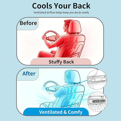 Cars seat fan with battery.with seat back cooling airflow for drivers | 3-speed quiet rear seat fan for passengers infants, children, dogs. bladeless safety design, fit for SUV Truck Van RV - Image 2