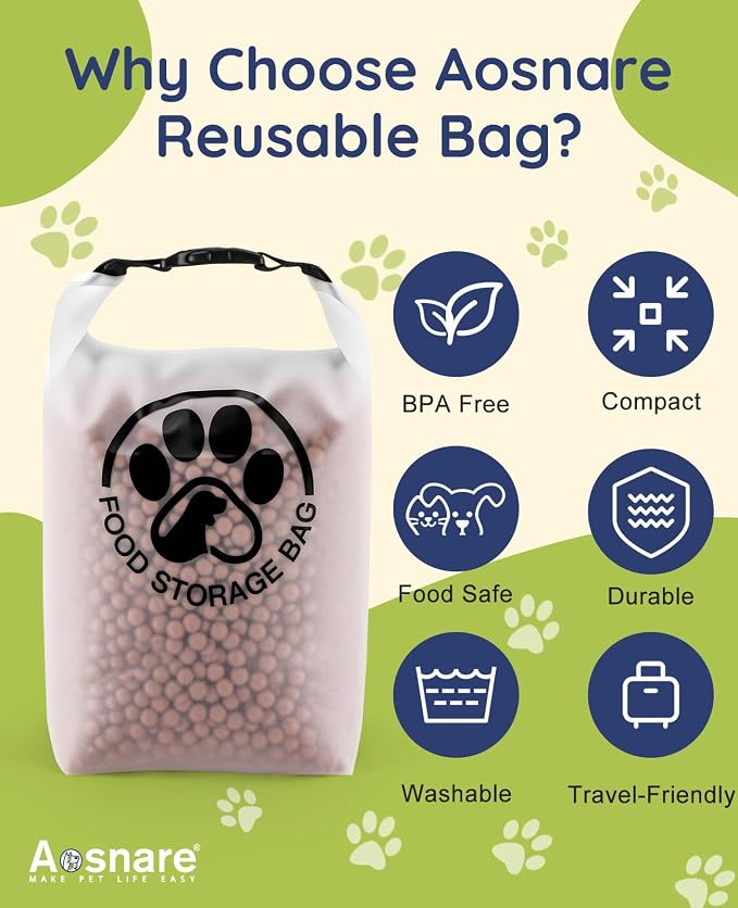 25 Cups Pet Food Storage Bag for Travel - Transparent Leak-Proof Dog Food Container with Roll-Top Closure, Keeps Kibble Fresh for Camping Trip, Dog Boarding, Weekend Getaways - Image 3