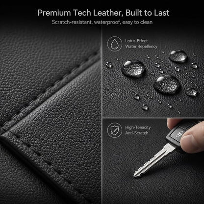 2 Pack Leather Look Car Backseat Organizer with Tablet Holder, Foldable Tray, 8 Storage Pockets, Cup Holder, Tissue and Umbrella Slots, Seat Back Protector Kick Mat for Cars SUVs Trucks - Image 6