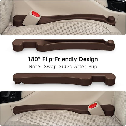 Givifive Car Seat Gap Filler Organizer 2Pack Soft Foam 3IN1 Multifunctional | Seat Side Gap Strip with Slot & Hook Universal Fit Car SUV Truck Fill The Gap Between Seat & Console (Standard Dark Brown) - Image 6
