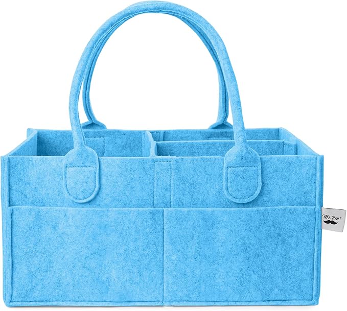 Mr. Pen- Baby Diaper Caddy Organizer, Blue | Nursery Storage Bin and Car Organizer for Diapers and Baby Wipes by MrPen