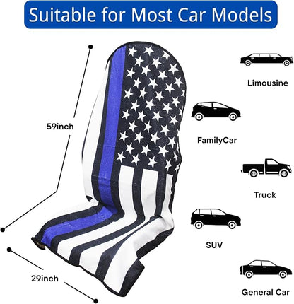 Waterproof Car Seat Cover for Front Seats, Protector for Cars SUVs Trucks, Sweat Towel Seat Covers Bucket for Gym,Workout,Beach,Hiking,Running and Swimming (American Flag Black, 2PCS) - Image 6