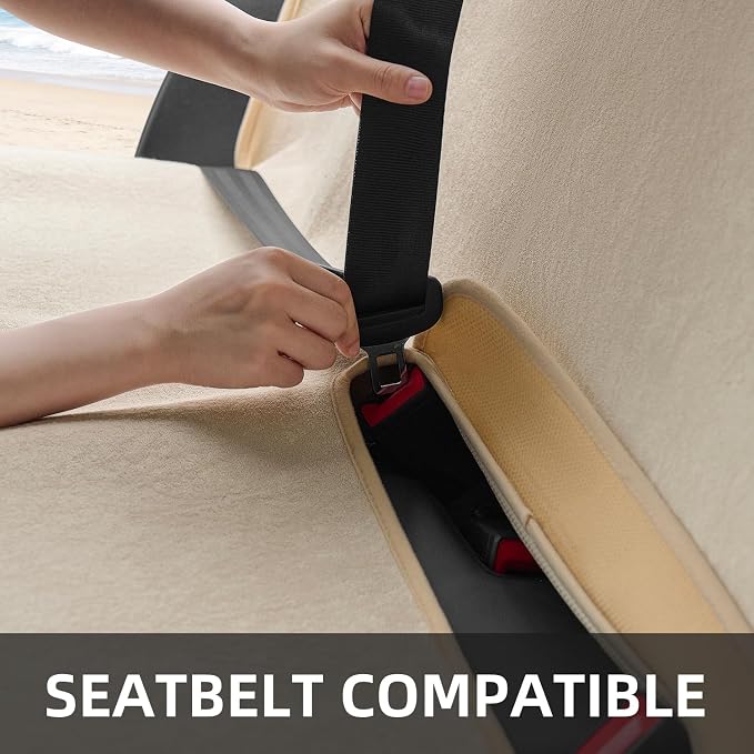 Waterproof Car Seat Cover Full Sets Interior Sets Universal Fits Car Sweat Towel for Trucks SUV Van Car Seat Protector Beige Protector Cloth Seats Pack of 3 - Image 8