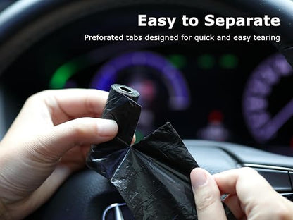 Ginsco 0.8 Gallons Disposable Trash Bags for Mini Car Trash Can, Portable Small Car Garbage Bags, Cars Accessories, Mini Trash Bags, Plastic Trash Bag for Cars/Home/Office (4 Rolls/60 Counts) Black - Image 3