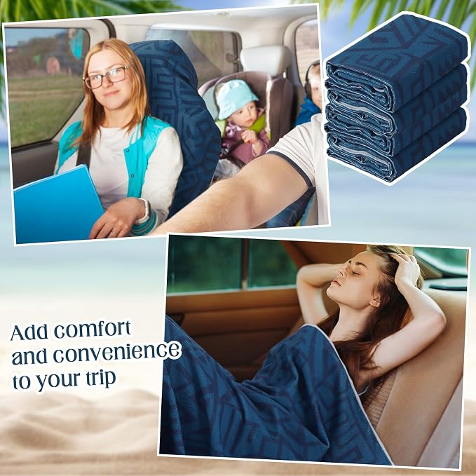 Hahafelt 2 Pack Car Seat Towel Covers Athletic Running Towel Performance Microfiber Post Workout Sweat Washable Cover Non Slip for Seat Outdoor Sport (Blue Aztec) - Image 5