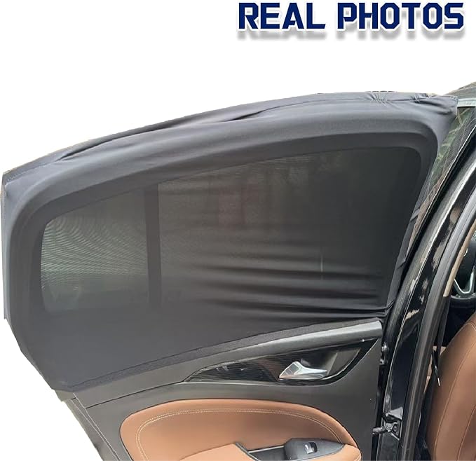 Car Rear Window Screens for Side Windows, 2 Pack Side Window Sun Shades,Stretchy Mosquito Net Cover Fit Cars SUVs - Up to 36.22”x55.1” - Image 7