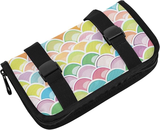 Car Tissue Holder Car Napkin Holder Tissue Box Dispenser Storage Case Sun Visor Mask Holder Accessories with Adjustable Straps Reusable Refillable Bright Multicolor Mermaid Scale - Image 2
