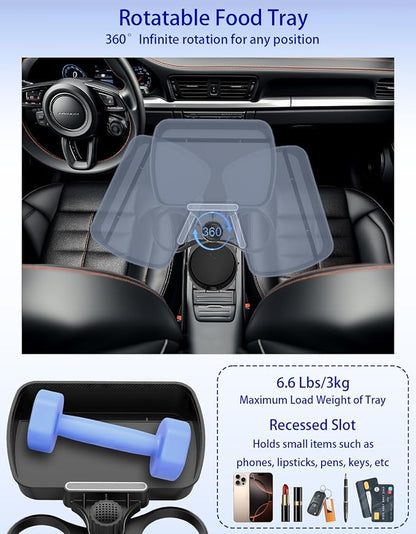 Car Cup Holder Tray - 4-in-1 Universal Car Cup Holder Expander with Snack Table and 3 Drink Mount for Automotive Road Trip, Driver and Front Passenger Organizer for Trucks, SUVs, Minivans - Image 5