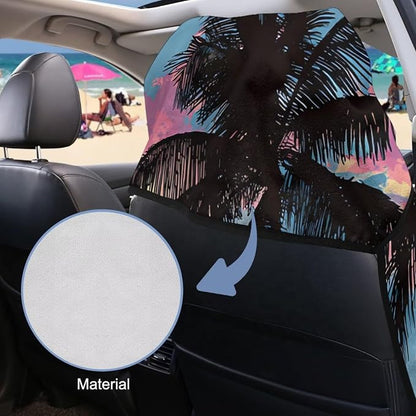 Palm Trees Car Towel Seat Cover Breathable Car Seat Towel Cover with Storage Bag Cars Accessories Easy to Store Universal Fit for Most Vehicles - Image 3