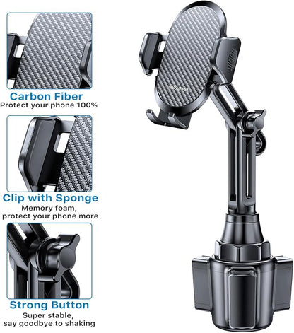 miracase 2025 Upgraded Universal Cup Phone Holder for Car, [Rotatable & Adjustable] Long Neck Car Cup Holder Phone Mount Compatible with iPhone, Samsung, Google & More Smartphones - Image 5