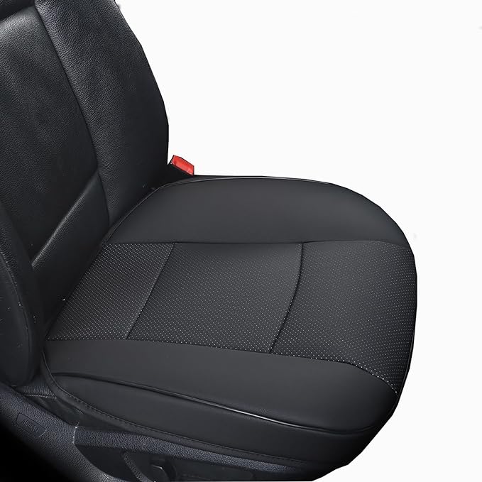 Luxury PU Leather Car Seat Cover Protector Front, Bottom Single Seat Cover-Compatible with 90% Vehicles (Width 20.8 ×deep 21×Thick 0.2 inch) (Black) by EDEALYN