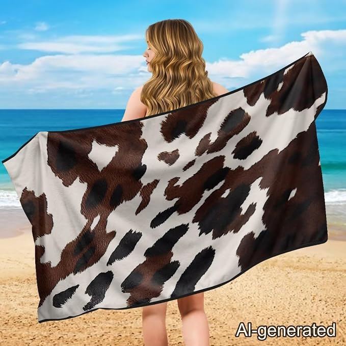 Cow Print Car Towel Seat Cover Breathable Front Seat Towel Cover with Storage Bag Cars Accessories Easy to Store for SUV Vans Sedans Trucks - Image 4