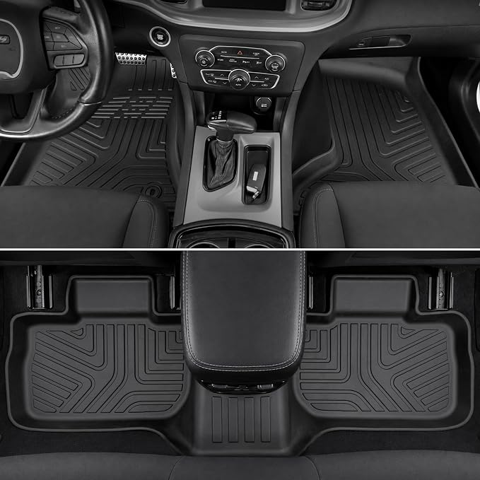 Floor Mats for 2011-2023 Dodge Charger RWD & Chrysler 300 RWD | Full-Coverage Mats Set with Cargo Liner, 3D Laser Fit, All-Weather Protection, Odorless & Durable, Complete Accessories Set - Image 3