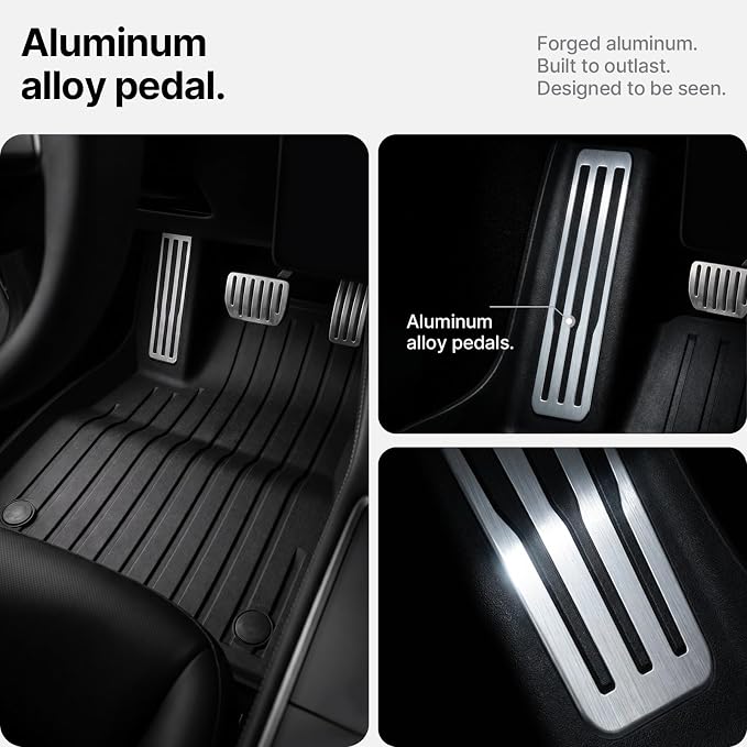 6Pcs Floor Mats for Tesla Model 3 Highland 2024-2026 All Trims, Injection Molded Virgin TPE with Aluminum Dead Pedal — All-Weather Cargo Liners with Frunk/Trunk Lower Storage - Image 4