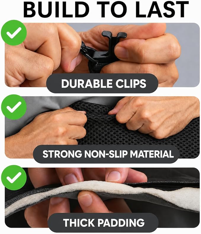 Dog Car Seat Protector, Back Seat Cover for Dogs, SUV & Car Seat Covers 62" | Fits large SUVs & full-size trucks; protects rear bench and car interior from pet hair, kid spills, baby boy mess and stains. - Image 6