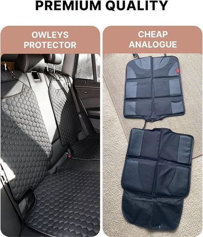 Set Seat Back Organizer & Car Seat Protector Hexy Waterproof & Non-Slip Protector for Child Car Cushion for Leather and Fabric Seats (Black 2pcs) - Image 6