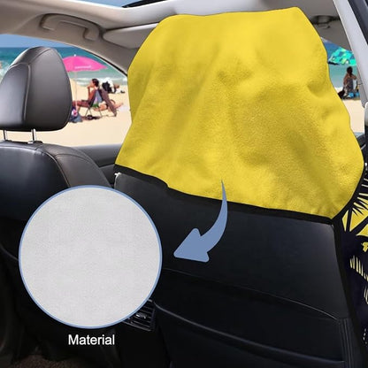 SEANATIVE Car Cushion Towels Auto Seat Protectors - Absorber Towel for Car Wash Car Seat Covers, Post-Workout & Dog Owners (33.1" x 60.67"), Coconut Plam Sunset Print - Image 6