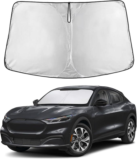 Autovir Windshield Sun Shade Fit for 2021-2024 2025 2026 Ford Mustang Mache | Sunshade, Front Car Window Shades Sun Visor, Blocks UV Rays & Heat, Car Accessories by Autovir