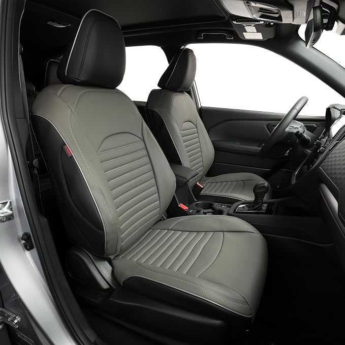 EKR Car Seat Covers for Subaru Forester 2025(Only Base),Full Set | Custom Fit for Subaru Forester Base 2025,360°Protection,Pet Friendly,Faux Leather(Black/Gray) by EKR