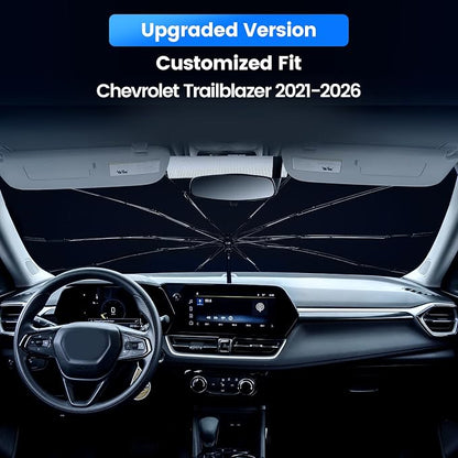 Windshield Sun Shade Umbrella Custom Fit for Chevrolet Trailblazer 2021-2025 Foldable UV Protection Car Cover, Emergency Rain Shield & Dashboard Protector - Durable Auto Accessory - Image 2