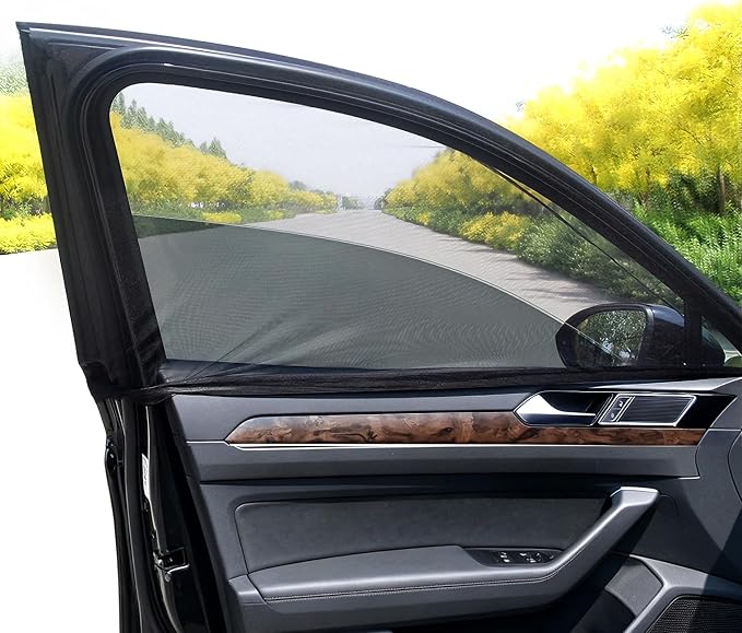 2Pack Mesh Car Side Window Sun Shade Cover, 23.6"x27.5" | UV Protection, Rear Side Window Shade, Stretchy Mosquito Net Curtains, Fit for Most of Cars by Unknown