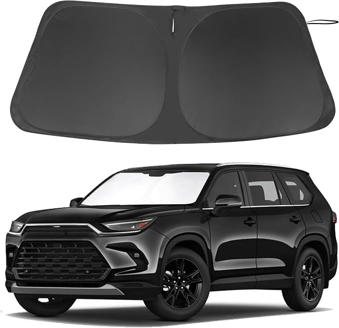 Windshield Sun Shade for 2024 2025 2026 Toyota Grand Highlander | Full covered for windshield, Foldable & Durable, Block UV Rays, Reduce Heat, Easy to install, Keep Car Cooler by LHFLIVE