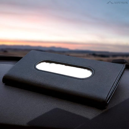 Car Tissue Holder Visor, 9.1×4.7x1.5, PU Leather, Napkin Storage | Car Visor Tissue Holder; Ergonomic Take-Out Port, Universal Fit, Refillable; Metal Clip Mount, Quick Install - Image 5