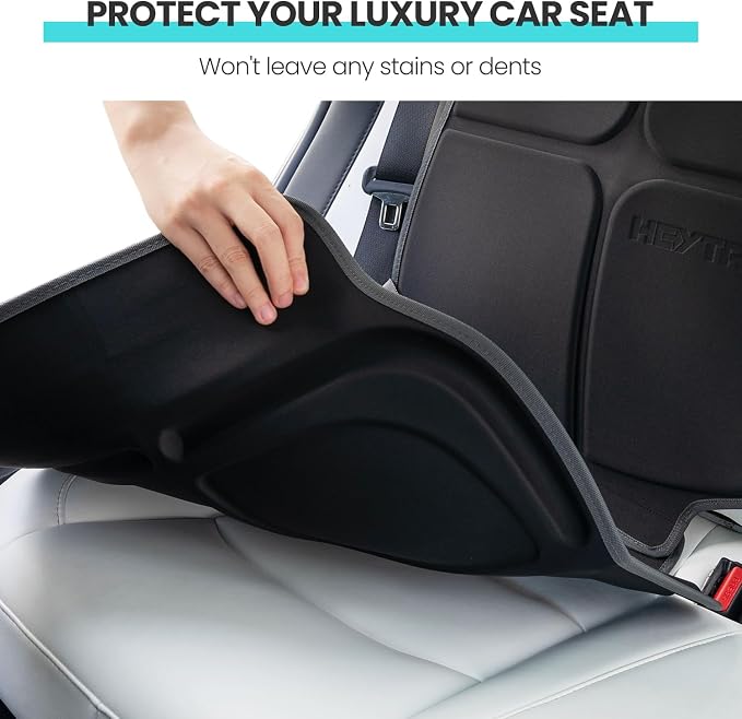 HEYTRIP Car Seat Protector for Children, 2 Pack, Waterproof | Rear-Facing/Forward-Facing, Fits 0-12 Years and Most Car Seats, Easy Cleanup, Non-Slip, Black Blue - Image 5