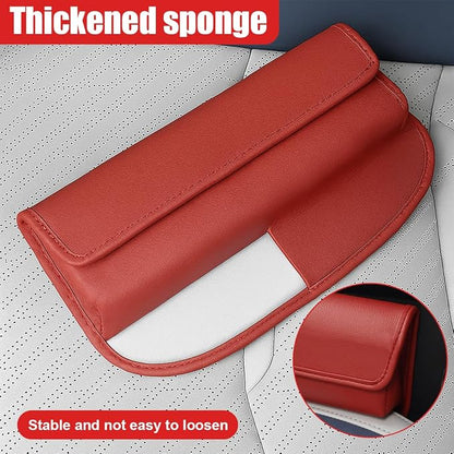 Car Seat Gap Filler Organizer with Lid, Universal Leather Auto Front Seat Storage Box, Adjustable Car Center Console Side Pocket for Phones, Keys, Glasses, Cards, No Seat Belt Block(Burgundy) - Image 5