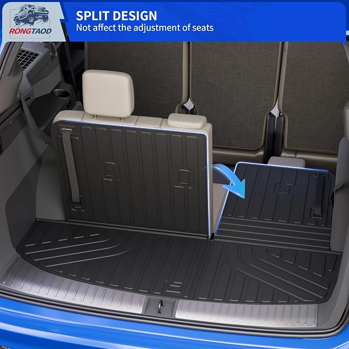 Rongtaod Trunk Mat with Backrest Mat for 2026 Hyundai Palisade Gas 7&8 Seat | Cargo Mat Cargo Liner Trunk Liner Back Seat Cover Protector TPE All Weather Palisade Accessories - Image 3