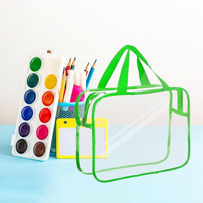 Clear Storage Bag with Zipper - Organizing Bag with Handles(3 colors,Small) | Perfect for Building Blocks, Puzzles, Books, Board Games, Portable Travel and Home Organizer - Image 6