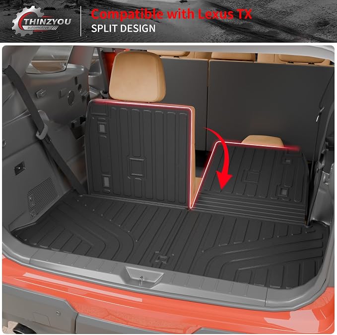 Floor Mats for 2024 2025 2026 Lexus TX350 TX500h TX550h+ | 6&7 Seats Trunk Mat Cargo Mat Cargo Liner TPE Back Seat Cover All Weather TX Accessories - Image 7