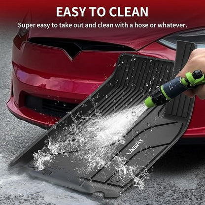 LASFIT Trunk Mats for Tesla Model X & Plaid 6 Seater / 7 Seater 2021-2024 | (Not Fit 5 Seater) 100% TPE All Weather Custom Fit Frunk Mat Sub Trunk Mat Cargo Liners Set Automotive Accessories, 3PC Black - Image 5