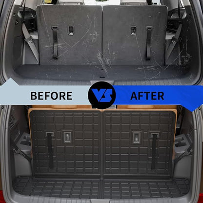 Rongtaod Floor Mats Compatible with 2024 2025 2026 Hyundai Santa Fe 6&7 Seats for Gas&Hybrid Trunk Mat Cargo Mat Cargo Liner All Weather Santa Fe Accessories (Trunk Mat with Backrest Mat+Floor Mats) - Image 6