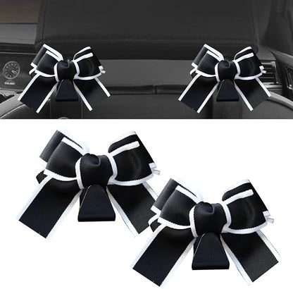 2 Pcs Car Bow Seat Headrest Hook, Multi-Functional Automobile Seatback Hanging Organiser,Car Purse Hooks Fits For Most Cars (Black) by Unknown