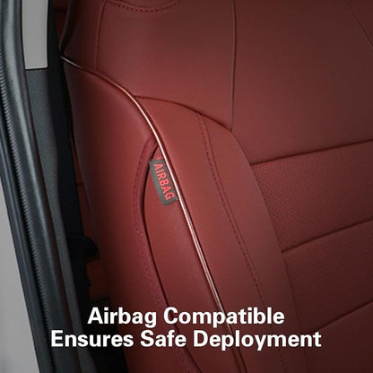 EKR Corolla Seat Cover Custom Fit for Toyota Corolla 2023 2024 2025 2026 Hybird LE, Leather Car Seat Cover Full Set-Faux Leather(Burgundy) - Image 4
