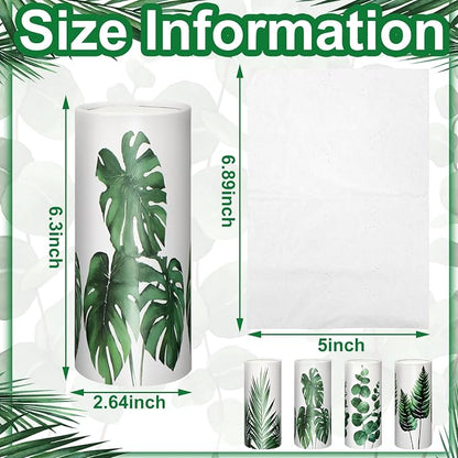 Zonon 8 Pcs Greenery Car Tissue Cylinder with 3-ply Facial Tissue Bulk Round Tissues Holder Box Spring Travel Cylinders Tubes for Car Decoration with 50 Sheets for Cup Holder Round Container - Image 4