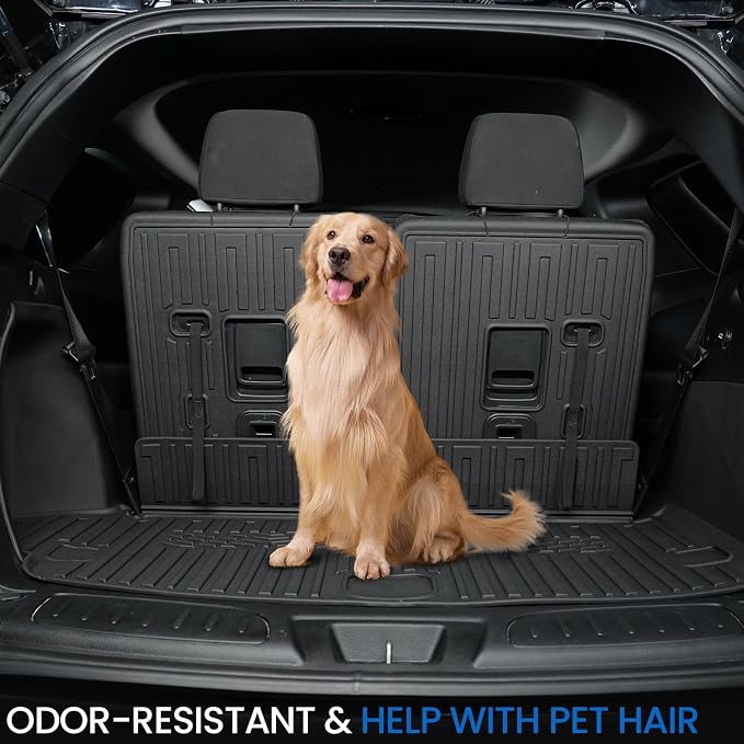 Cargo Mat for Dodge Durango 2016-2026 6/7 Seats Accessories | Cargo Liner & Rear Seat Back Protector, All Weather TPE, Non Slip & Odorless & Scratch Proof, Quick Clean - Image 5