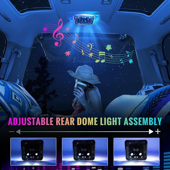 Universal Car Roof Dome Lights Replacement,Adjustable LED Ceiling Lamps Assembly w/Touch Screen,Car RV Interior Lighting w/Door Trigger Switch,Over-Head Roof Ambient Light,RGB (Meteor Style) - Image 2