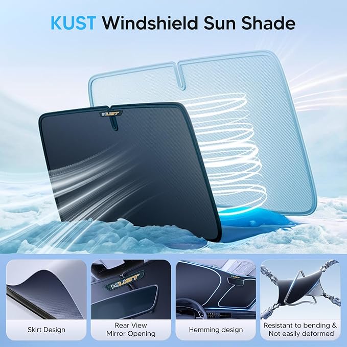 KUST Windshield Sun Shade for Land Rover Discovery Sport 2014-2019 Accessories Custom Fit Sunshade Foldable Window Sun Visor Protector Blocks UV Rays Keep Your Car Cooler - Image 4