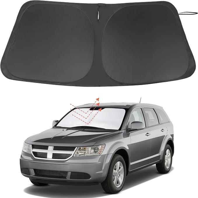 Windshield Sun Shade for 2009-2020 Dodge Journey Accessories | Full covered for windshield, Foldable & Durable, Block UV Rays, Reduce Heat, Easy to install, Keep Car Cooler by LHFLIVE