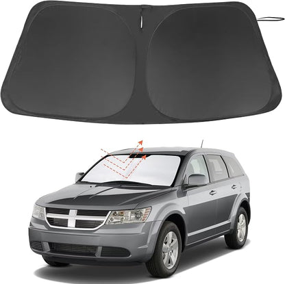 Windshield Sun Shade for 2009-2020 Dodge Journey Accessories | Full covered for windshield, Foldable & Durable, Block UV Rays, Reduce Heat, Easy to install, Keep Car Cooler by LHFLIVE