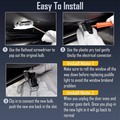 Prutomr Upgrade Replacement Light Kit for Tesla Model 3 X S Y Interior Ambient Accessories Fit Footwell Lighting Trunk Frunk LED Door Puddle Lamp Glovebox Lights Brighten Up Easy DIY Install (White) - Image 5
