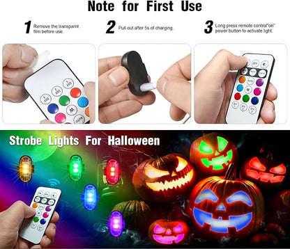 4PCS Wireless LED Strobe Lights with Remote Control, 8 Colors Rechargeable Led Lights Anti-Collision LED Emergency Warning Lights for Car Motorcycle Bike Drone Aircraft - Image 8