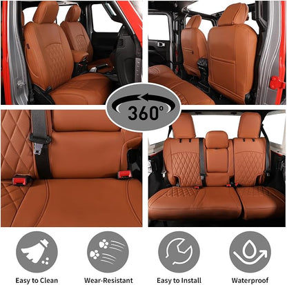 EKR Car Seat Covers for Subaru Forester 2025(Only Base),Full Set | Custom Fit for Subaru Forester Base 2025,360°Protection,Pet Friendly,Faux Leather(Brown) - Image 2