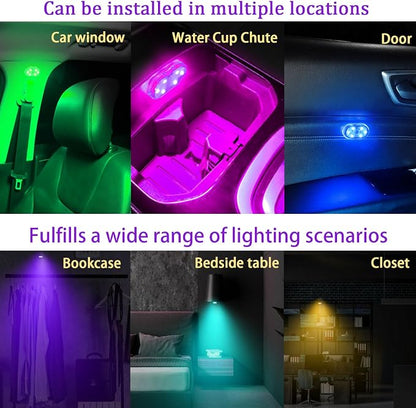 8PCS Car LED Lights for Car Interior,Magnetic USB Wireless LED Lights | 7 Colors,Bright LED Lamp Beads, Portable Touch Rechargeable LED Interior Auto Lights for Car Decor - Image 7
