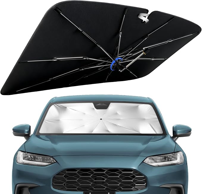 Windshield Sun Shade for Honda HR-V 2023-2026 with 360° Rotating Shaft | Custom Fit Umbrella Sunshade for UV Blocking, Interior Heat Protection, Easy Storage, UPF 50+ Cool Windshield Cover by Lonyaqui