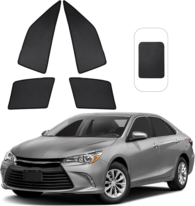 Front Side Half Window Shade Foldable Custom Fit for Toyota Camry 2012-2017 Car Window Shades for Side Window Sun Shade UV Protection Heat Insulation for Camping Sleeping 4PCS by FannycCargoCover