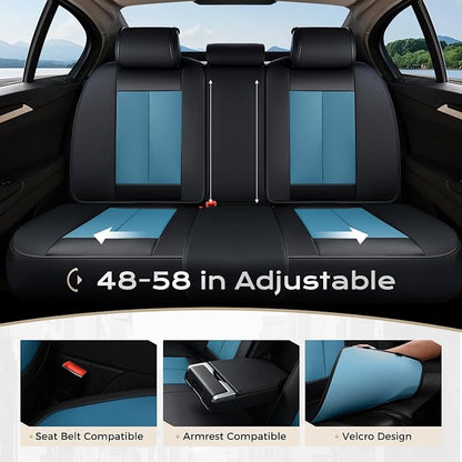Coverado Car Seat Covers, Seat Covers for Cars, Waterproof Leather Auto Seat Protectors, Leather Car Seat Cushion, Car Interiors Accessories Universal Fit for Most Cars - Image 3